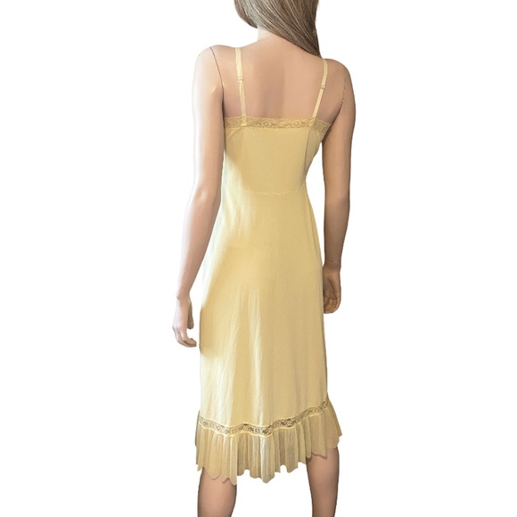 Luxite by Kayser Pinup Bombshell Lacy Full Slip Pleated Nylon Chiffon Vintage - Picture 14 of 16